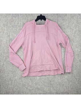 Modern Canvas Women's Hoodie Pink Size M Cotton Casual Raw Hem & Front Pocket